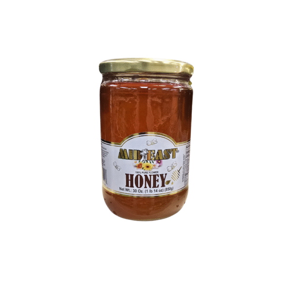 Mideast 100% Pure Flower Honey – 30 oz (850g) Glass Jar